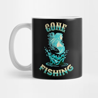 Gone Fishing Mermaid Sunset Mug